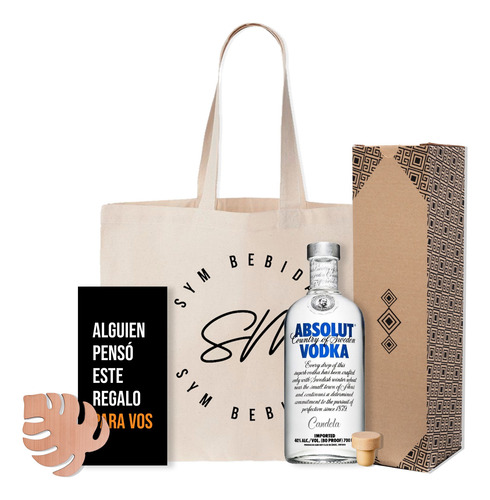 Combo Kit Absolut Vodka 750ml Grabado