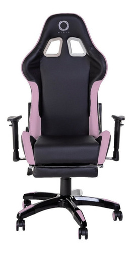 Imagen 1 de 5 de Silla de escritorio Nibio Destroyer gamer ergonómica  negra y rosa con tapizado de cuero sintético