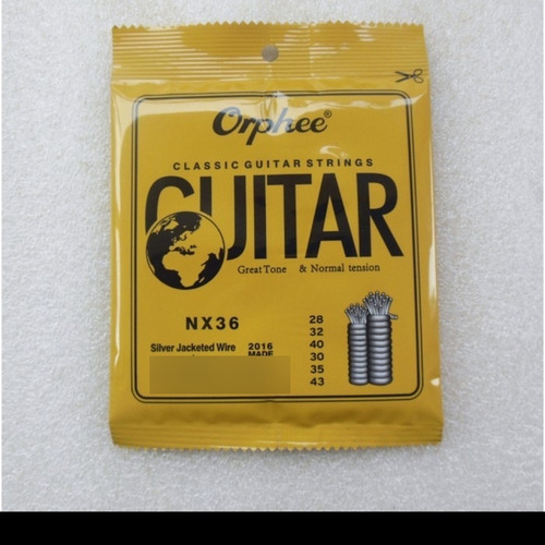 Cuerdas Guitarra Clasica- Orphee Nx35 28 - 43