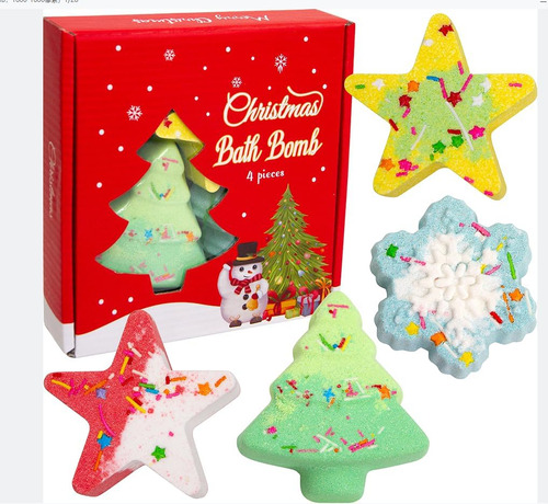 Bombas De Baño De Navidad Para Niños 4 Paquetes Bombas De Ba