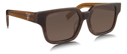 Prada Spr 03zs 14f-08t Square Shape Cognac Stone Prada Prada Prada Prada Prada (Usado)