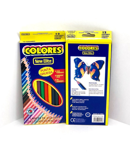 Lápices De Colores Largos X12 Ideal Licitacion Y Donacion