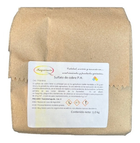 2 Kg Sulfato Cobre Fungicida Alguicida Piscinas