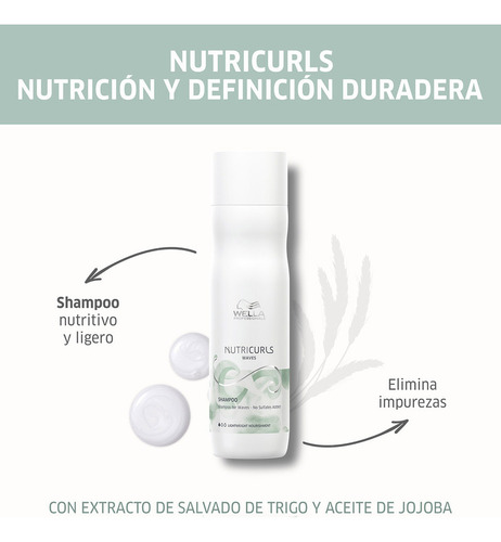 Shampoo Para Cabello Rizado Wella Nutricurls Rizos 250 Ml