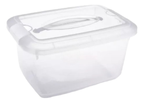 Caja Plastica Con Manija Multiusos 5,2 Litros Plasutil Color Transparente