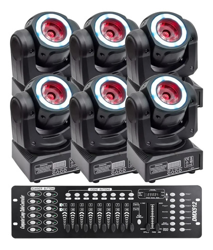 6 Mini Moving Farol Beam 60w 2in1 Effect Beam Dj + Mesa Dmx