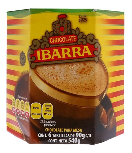 Chocolate Tableta Ibarra Mesa 540gr  2 Pack Ipg