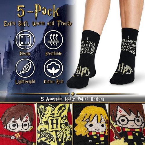 Set Calcetines Harry Potter Estampado Elástico Calceta Suave