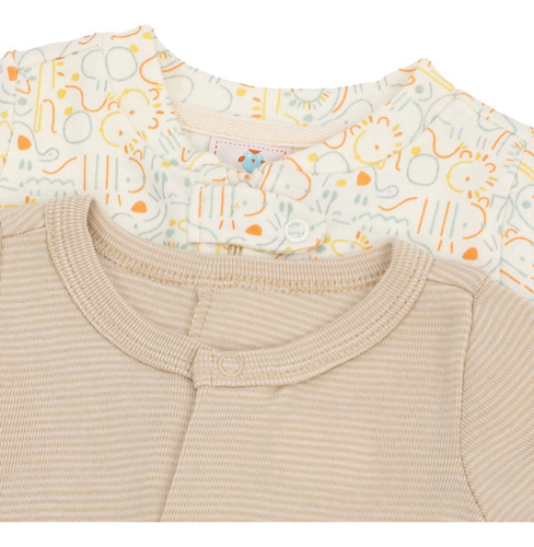 Set De 2 Pañaleros Estampados Beige Para Bebé Mondo Bambino Beige 3 M