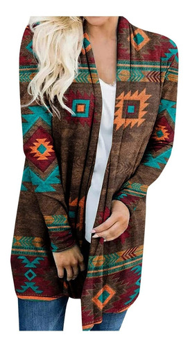 Cardigan Navidad Para Dama Ajuste Frente Abierto Manga