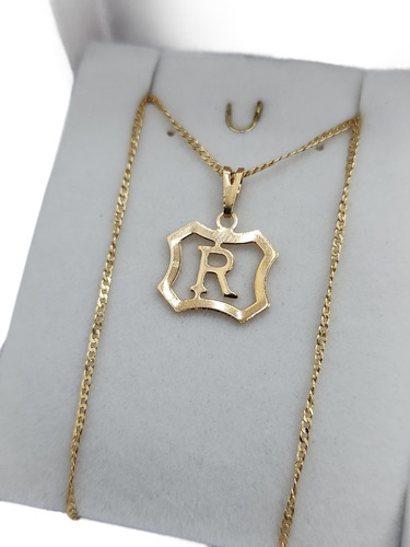 Conjunto Para Regalar Letra Inicial R Nombre Enchapado Oro 