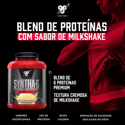 Syntha-6 Edge Proteína Ultra Premium 2,09lbs/949g Bsn Sabor Milkshake De Morango