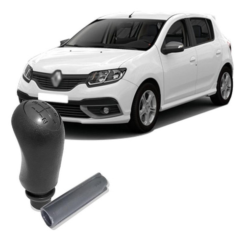 Manopla De Câmbio Renault Sandero Cromada - Pvc/nylon