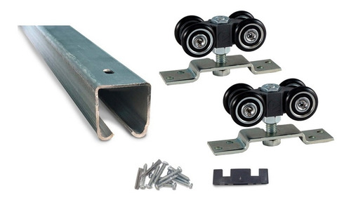 Kit Ruedas Dn80sr Corrediza Mas Riel Galvanizado 2mt