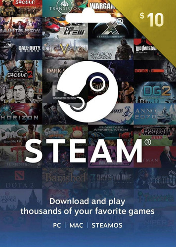 Tarjeta De Regalo Steam - 10 Usd - Solo Eeuu