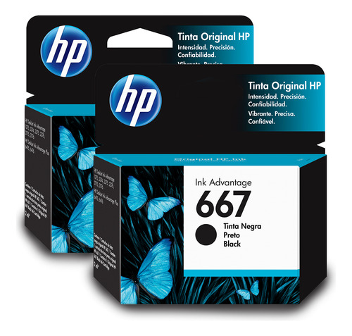 Pack Tintas Hp 667 Negro 2 Unidades