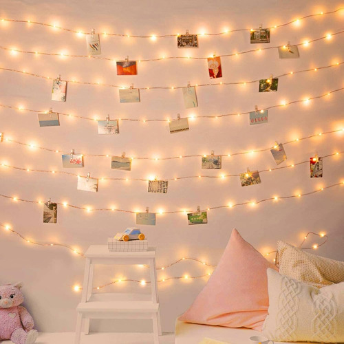 Cadena De Luces Minetom Photo Clips De 33 Pies, 100 Led Fair