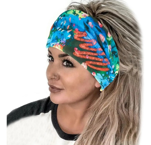 Diadema Deportiva Con Estampado Colorido Para Mujer