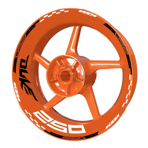 Kit De Stickers Calcomanias Para Rin Naranja Ktm Duke 250 M4