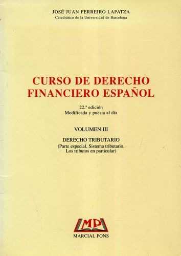 Libro Curso De Derecho Financiero Español. Vol Iii Edición