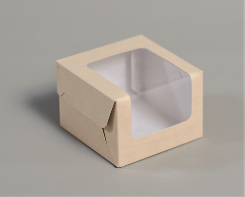 Imagen 4 de 4 de Caja 1 Pieza Baja Visor 10x10x7cm (x100u) Torta Mini Pvc 198