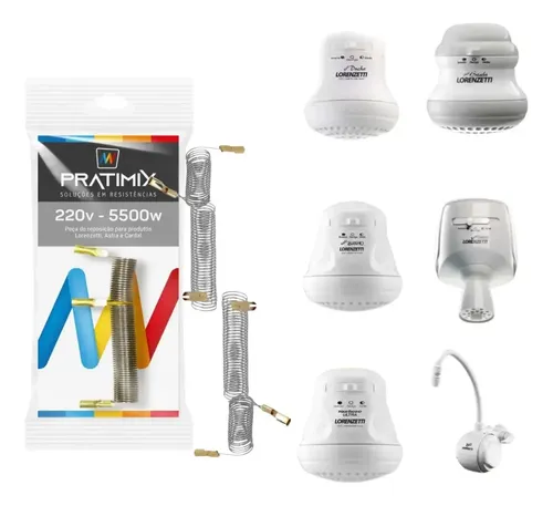 Resistência Para Maxi Ducha Lorenzetti 5500w 220v Pratimix