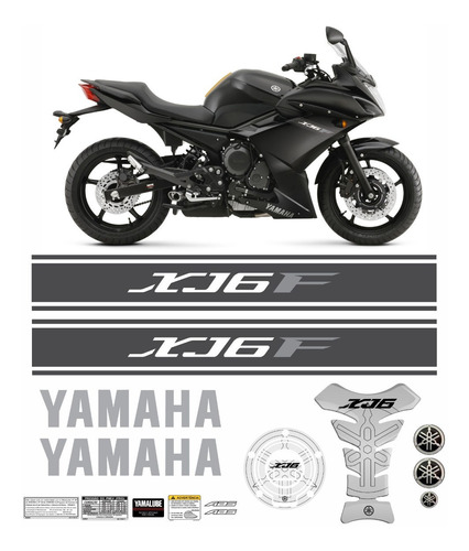 Kit Adesivo Yamaha Xj6f + Tankpad Tanque Resinado Xj6f1110