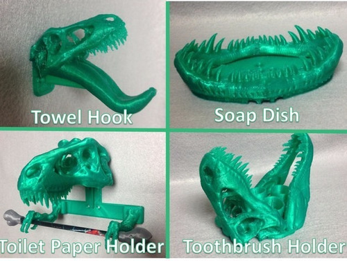 Set De Baño T-rex Impresion 3d