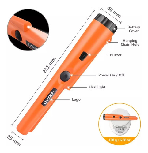 Detector Metales Portátil Localizador De Mano Eshopangie