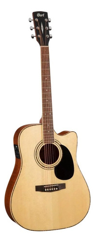 Violão Cort Aço Ad880 Ce Natural Satin Com Capa