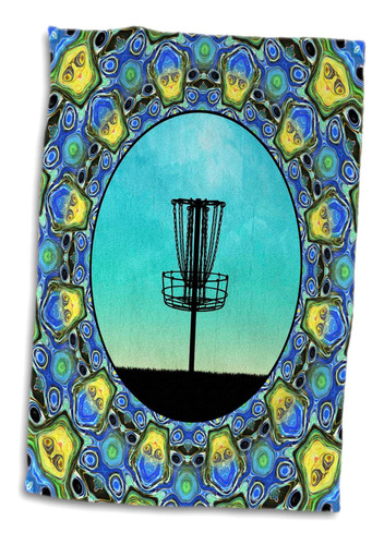 3d Rose Abstract Basket-blue & Green Disc Golf Graphic Toall