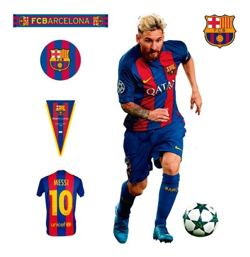 Vinil Decorativo Lionel Messi 03 Barcelona Futbol 120x70cm