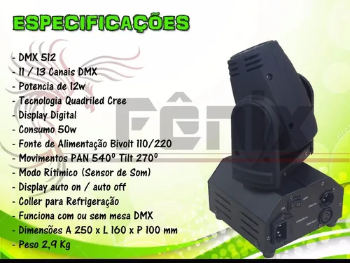 2 Mini Beam Moving Head Led 12w Cree Rgbw Dmx, Strobo, Prof.