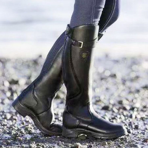 Botas De Equitación De Vaquero Para Mujer, Tacones Medios Cá