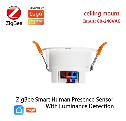 Sensor De Presencia Humana Tuya Zigbee Mmwave Con Micrófono
