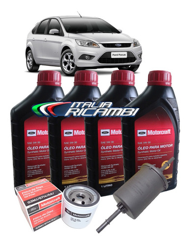 Kit Troca De Óleo Revisão 5w30 100% Sintetico Ford Motorcraft - Ford Focus 1.6 16v Flex Sigma 2009 2010 2011 2012 2013