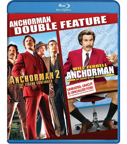 Imagen 1 de 2 de Blu-ray Anchorman 1 & 2 / El Reportero / Incluye 2 Films