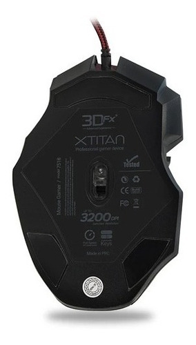 Imagen 2 de 3 de Mouse Gamer 3dfx X Titan - Usb - Hasta 3200 Dpi - 6 Botones