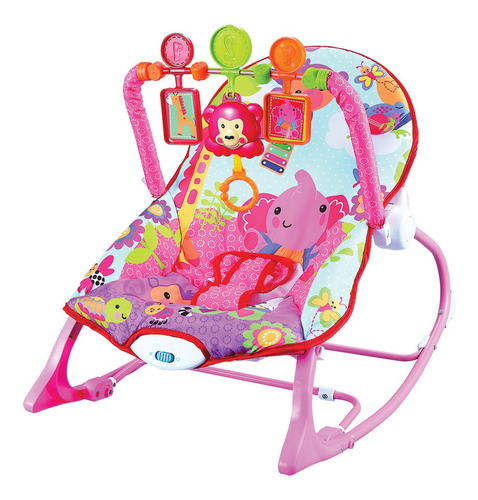 Cadeira De Descanso Musical Funtime Maxi Baby Até 18kgs Rosa