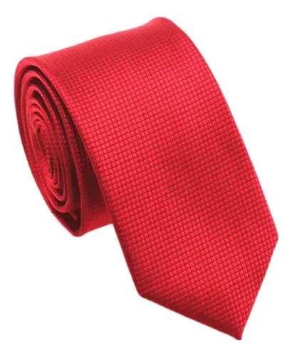 Corbata Roja Lisa 8cm Ancho Microcuadros | MercadoLibre