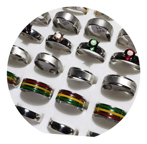 Anillos Surtidos Acero Quirurgico Por Mayor Combo Cajax36