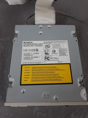Imagem 1 de 7 de Cd Rom Drive Unit Sony Modelo Cdu5221. Usado, Testado E Func