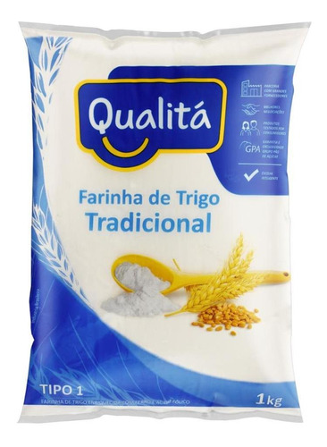Farinha De Trigo Tradicional Qualitá Pacote 1kg