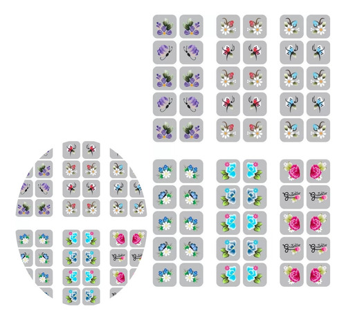 Unhas Decoradas Studio 35 60 Adesivos De Unhas Floral 6 Car