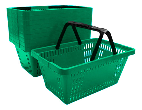 Cesta De Compras Supermecado Cestinha Loja 16l Verde