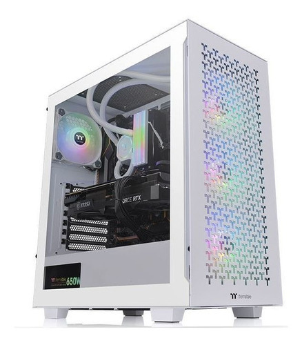 Gabinete V350 Tg Argb Air Snow Mid Tower Thermaltake