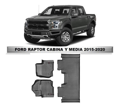 Weathertech Alfombra Bandeja Ford Raptor Cab Y Media 2015-20