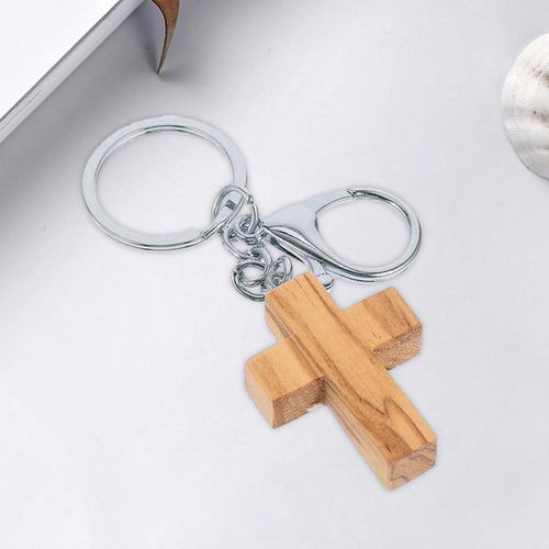 Llavero Con Forma De Cruz De Madera Para Colgar Regalos Reli