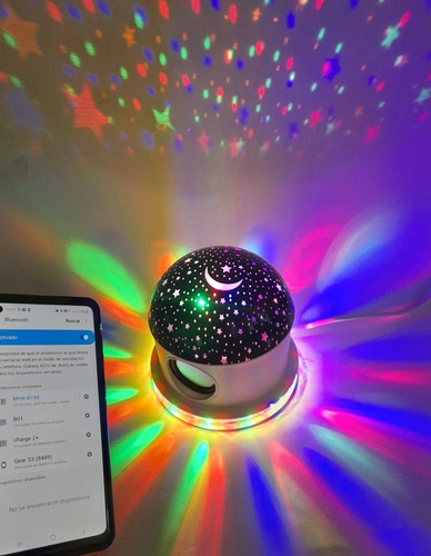Lampara Led Rgb Luna Y Estrellas Con Parlante Bluethoo