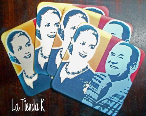 Imagen 2 de 3 de Oferta Preestampados Cód159 Posavasos Set X4 Cfk Eva Perón